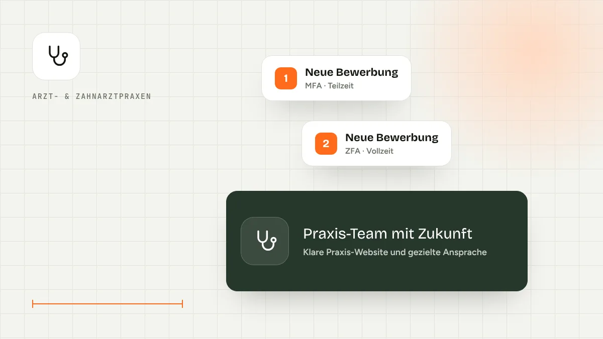 Illustration: Bewerbungen von MFA und ZFA für eine Arzt- oder Zahnarztpraxis
